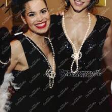 Collar Perlas Charleston Accesorio Vintage Disfraz - Marfil - Ver 7