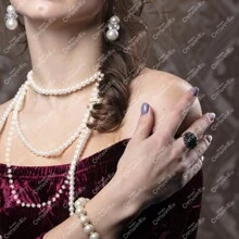 Collar Perlas Charleston Accesorio Vintage Disfraz - Marfil - Ver 3