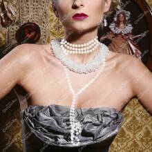 Collar Perlas Charleston Accesorio Vintage Disfraz - Marfil - Ver 5