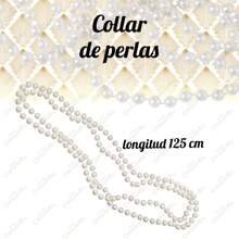 Collar Perlas Charleston Accesorio Vintage Disfraz - Marfil - Ver 2