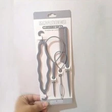 Hair Styling Tool Set With Bun Maker, Hair Pins, Hair Clips, And Hair Ties