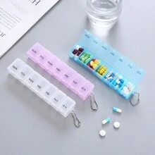 Medicine Box 7 Days A Week, Portable  Mini Large Capacity English Seven Compartment Medicine Box, Medicine Storage Box