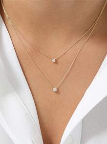 1 件 S925 纯银简约单钻 2 毫米、2.5 毫米、3 毫米、3.5 毫米、4 毫米、5 毫米吊坠项链女士项链珠宝礼物送给妈妈、送给姐妹、送给女朋友、圣诞礼物 - 圓形 - 查看 8