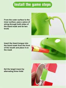 1 Set Of Frog Tongue Sticking Toys Support 2~4 Players To Play Interactive Artifacts Frog Mouth Lizard Mask Greedy Chameleon Blowing Music Creative Trick Props Wedding Blowing Card Table Game Wedding Toys And Annual Meeting Interactive Props Team Building And Expansion Activities Supplies Fun Masks,Kids Toys,Boys Toys,Games