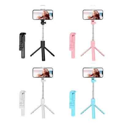 Pau de Selfie Bluetooth Bastão Retrátil com Tripé e Controle