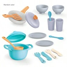 儿童假装厨房炊具玩具套装，锅碗瓢盆餐具烹饪玩具套装，适合幼儿男孩女孩的礼物，圣诞节、万圣节、生日（颜色随机） - 彩色 - 查看 13