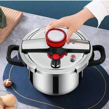 304 Stainless Steel Mini Pressure Cooker, Suitable For Gas Stove And Induction Cooker, Household Pressure Cooker - Black and White - View 5