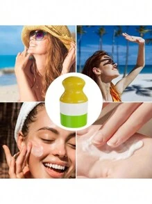 1 szt. 100 ml aplikator do kremu przeciwsłonecznego, zestaw pędzli do kremu przeciwsłonecznego Buddy z nasadkami ochronnymi, aplikator do kremu przeciwsłonecznego, aplikator do wałka z kremem przeciwsłonecznym do wielokrotnego napełniania dla dorosłych, niezbędne rzeczy do podróży, artykuły szkolne, artykuły szkolne, wakacje, kemping, niezbędne rzeczy na wakacje, akcesoria wakacyjne, mini - Wielokolorowe - Zobacz 3