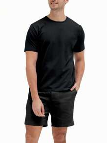 Kit Of 5 Men's Cotton T-Shirts, Round Neck, Short Sleeve, Plain - Nhiều màu - Xem 3