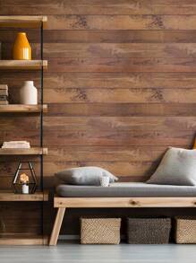 1 Roll Of Retro White Brown Khaki Beige Wood Grain Solid Wood Board Pattern Imitation Wood Grain Wallpaper Suitable For Home Decoration, Kitchen Cabinets, Tables And Chairs, Room Backgrounds, Home Renovation, DIY, Waterproof, Stain Resistant, Easy To Clean, Self-Adhesive, Peel And Paste Wallpaper Wall Stickers - Multicolor - View 7