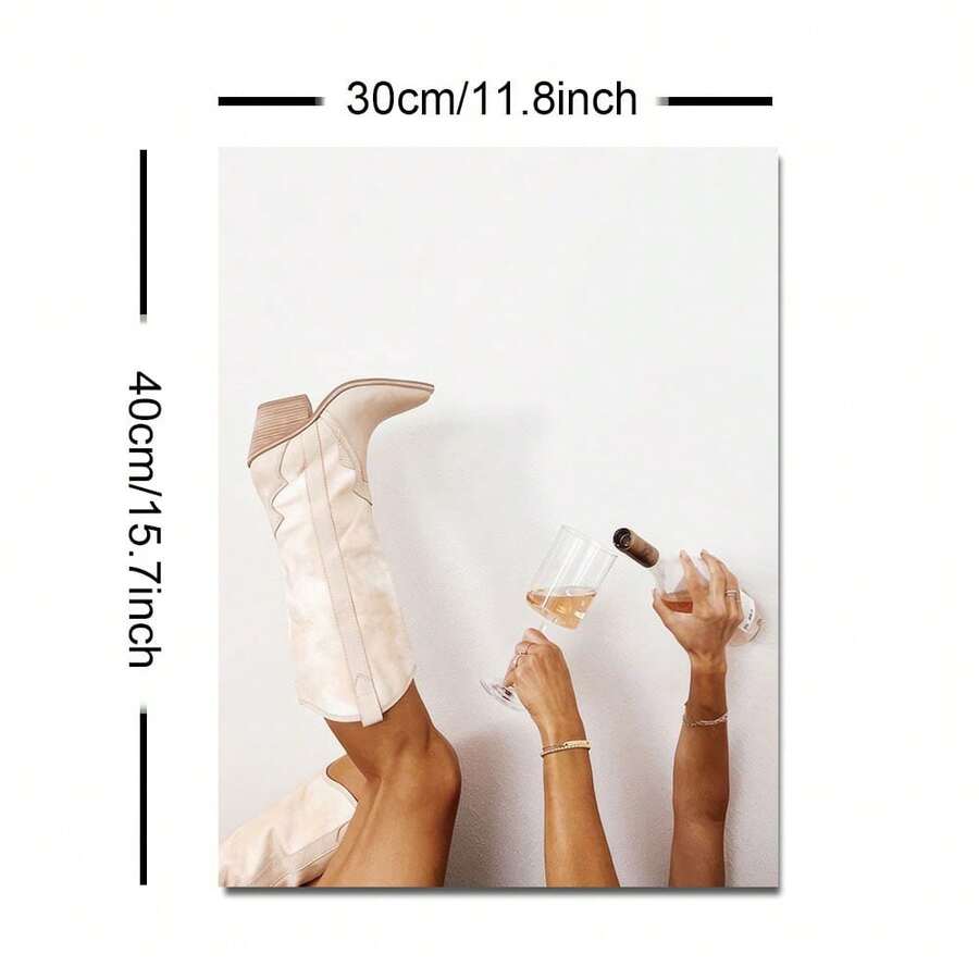 1pc Unframed Bar Cart Cocktail Drink Art Kitchen Trendy Poster Girly