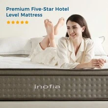 Inofia Mattress,12 Inch Memory Foam Mattress With Stellar Pocket Sprung, Mattress With Airy Fabric, The Imperial Collection - Brown - View 2