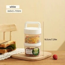 1pc Keep Fit Salad Meal Cup, Single/Double Layered Salad Container For Lunch, Portable Fruit And Vegetable Salad Cups Container With Fork & Salad Dressing Holder