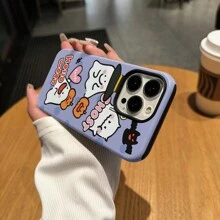 Halloween 1pc 2-In-1 Funny Ghost Satin Textured 3D Creative Pattern Phone Case Compatible With Iphone