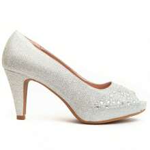 Montevita UNNE56 COMFORTABLE HEEL SHOE - Silver - View 3