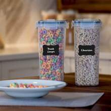 Kitchen Cereal Containers Storage - 4 Packs Cereal Dispenser Airtight Food Storage Containers  Pantry Organization And Storage, Canister For Flour & Sugar 1 Marker 10 Labels - Multicolor - View 5
