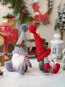 1 件圣诞装饰品 北欧坐姿矮人摆件，美式乡村圣诞老人针织摆件，节日派对氛围装饰，礼物，家居装饰，圣诞氛围装饰道具，圣诞装饰，婚礼生日派对节日装饰，圣诞装饰，房间装饰，冬季家居装饰 - 彩色 - 查看 9