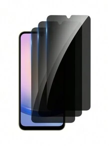 3 片装屏幕保护膜，适用于 A35/A55/S20FE/A52/A53/A54/A13/A23/A34/A14，3D 钢化玻璃，9H 硬度，防刮擦，易于安装，无气泡，隐私过滤器，钢化玻璃 - 黑色 - 查看 2