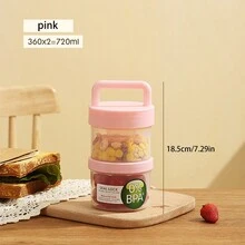 1pc Keep Fit Salad Meal Cup, Single/Double Layered Salad Container For Lunch, Portable Fruit And Vegetable Salad Cups Container With Fork & Salad Dressing Holder