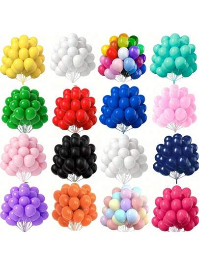 50 个，5 英寸（12.7 厘米）乳胶气球，带丝带，适用于婚礼装饰、生日派对装饰、周年纪念装饰、毕业装饰、节日装饰、母亲节装饰、室内外装饰、家居装饰、房间装饰、生日装饰、蓝色和橙色气球、生日派对装饰、氦气球、生日气球、圣诞派对