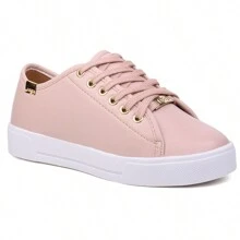 Kit 3 Pairs Women's Casual Flatform Love Basic Sneakers Plain High Sole Lace-Up - 黑色/糖果色/焦糖色 - 查看 5