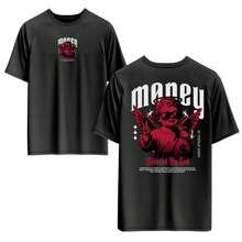 Unisex T-Shirt 100% NEW Cotton Front And Back Print Streetwear Round Neck. - 黑色 - 查看 1