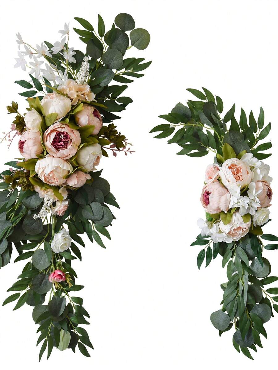 Eternal Angel 用于婚礼装饰、拱门入口装饰的人造花 - 杏色 - 查看 1