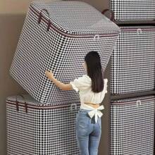 Caja de almacenamiento con diseño de panal de mil pájaros, bolsa de almacenamiento para mantas, contenedor de almacenamiento con asa, caja de almacenamiento para armario