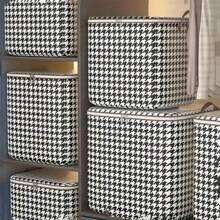 Caja de almacenamiento con diseño de panal de mil pájaros, bolsa de almacenamiento para mantas, contenedor de almacenamiento con asa, caja de almacenamiento para armario