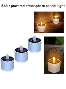 Solar Powered Waterproof LED Candle Light, Decorative Household Item - Multicolor - View 6