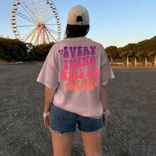 Women's T-Shirt Cotton Street Style Straight Cut Will Be - Màu Hồng baby - Xem 4