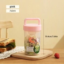 1pc Keep Fit Salad Meal Cup, Single/Double Layered Salad Container For Lunch, Portable Fruit And Vegetable Salad Cups Container With Fork & Salad Dressing Holder
