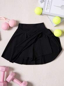 Váy thể thao co giãn thông thường Tween Girl, Váy tập yoga (YY296) - màu đen - Xem 1