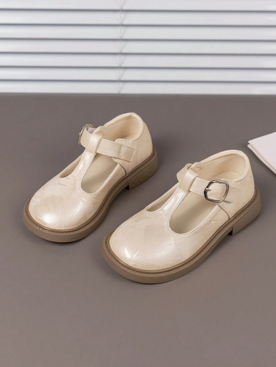 2024 New Girls  Print Pattern Breathable Anti-Slip Elegant Flats - Beige - View 1