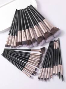 【黑色咖啡色】18-20-22-25-30 件套化妆刷套装，优质合成毛眼影晕染刷套装，化妆工具，化妆刷套装，化妆刷套装，化妆刷套装，全套化妆刷，化妆刷套装，全套化妆工具，刷子套装，化妆刷套装，化妆礼盒套装