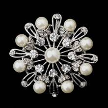 1 Pc Rhodium Silver Plated Clear Rhinestone Crystal Diamante Wedding Brooch Dress Accessories Pin For Clothes Bag Charm - Multicolor - View 9