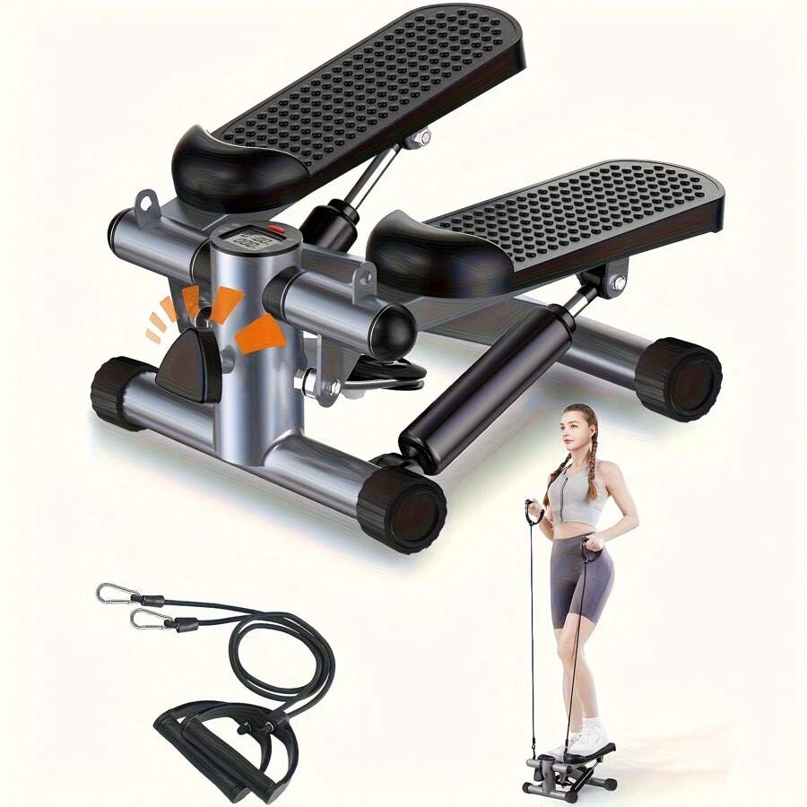 Ministepper Upgo con equipamiento de gimnasio diseñado para entrenamientos en casa, stepper de fitness con bandas de resistencia y contador de calorías, y capacidad de peso de 350 libras, tipo ST-1/1 - Gris - Ver 1