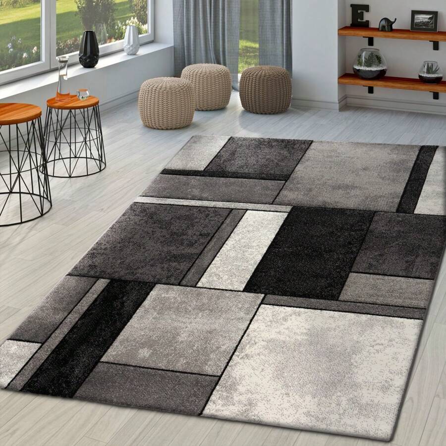 Area Rug Brilliance Modern Geometric Design - Grey - View 1