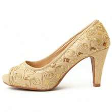 Montevita UNNE77 COMFORTABLE HEEL SHOE - Gold - View 2
