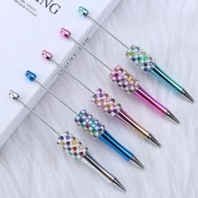 10pcs Set Colorful Pearl Beads Ballpoint Pen Silicone Bead DIY Craft Jewelry Making Supplies - Multicolor - View 12