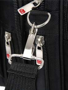 Large Nylon Men's Briefcase Briefcase Laptop Bag - 黑色 - 查看 4