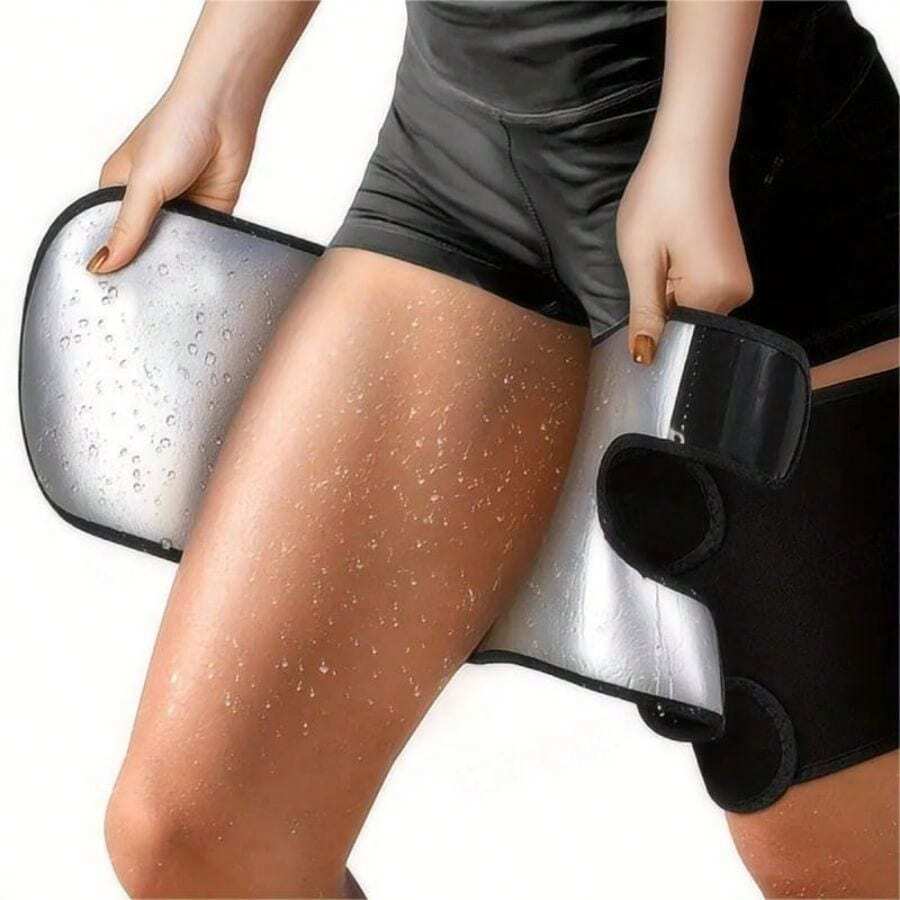 1 Pieza Cinturón de muslo con iones de plata para deportes y fitness en el hogar, cinturón de pierna con cierre de gancho y bucle que se puede ajustar libremente, cubierta de pierna diaria para yoga y pilates para hombres y mujeres