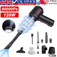 Powerful Car Vacuum Cleaner Wet/Dry Cordless Strong Suction Handheld Cleaning UK - Black - View 1