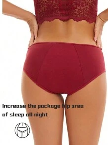 4pcs Women's Multicolor Period Panties, Leak-Proof Menstrual Underwear, Low Waist Plus Size - Multicolor - View 3