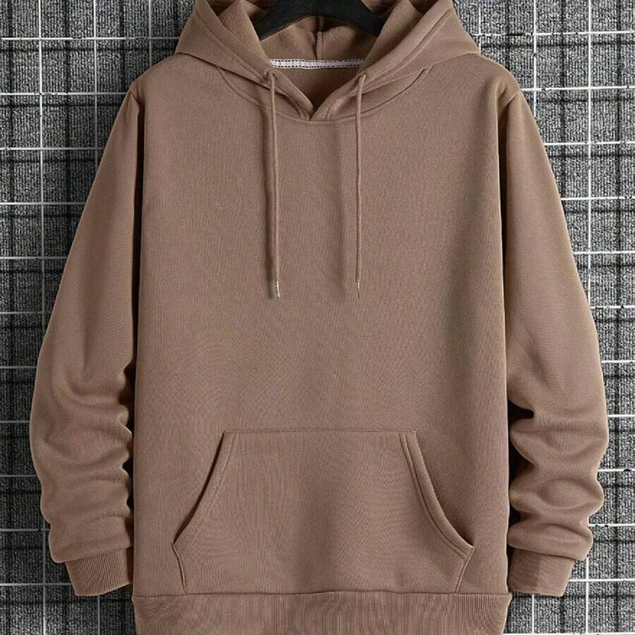 Women's Sweatshirt Warm Coat Jacket Hooded Pocket Unisex Printed Hooded Cotton Plain Simple NO PRINT Casual - Màu be - Xem 1