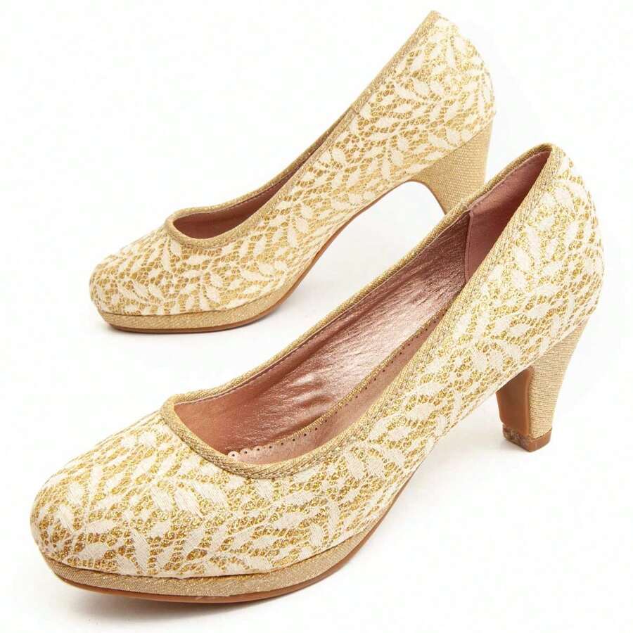 Montevita UNNE51 COMFORTABLE HEEL SHOE - Gold - View 1