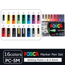 UNI Feutre Acrylique Paint Marker Pen Set NEW PACKAGE PC-1M 3M 5M Water Based Colors Permanent Acrylic Pen Graffiti Art Supplies