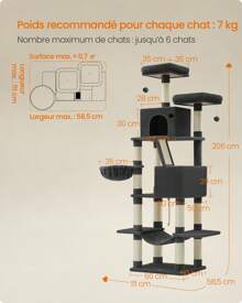 Feandrea Cat Trees & Condos - 黑色 - 查看 5