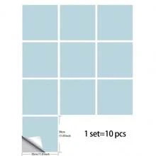 10 件/套自粘简约纯色瓷砖贴纸，适用于厨房、客厅、浴室墙壁、台面装饰、贴纸、墙贴花、家居装饰乙烯基贴花、春季装饰物品让您的家焕然一新、拉玛装饰贴纸 - 彩色 - 查看 40