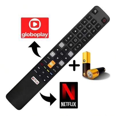Controle Para Tv TCL Botão de Atalho com Pilhas Pronta Entrega Brasil Controle Remoto